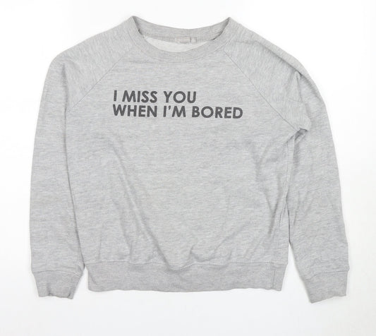 Bershka Women's Grey XS Pullover Sweatshirt