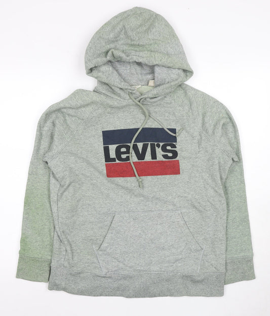 Mens UK Size M Levi's Grey Pullover Hoodie