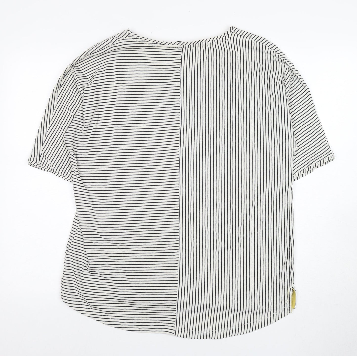 Zia Vzia Women's Black Striped T-Shirt, Size L