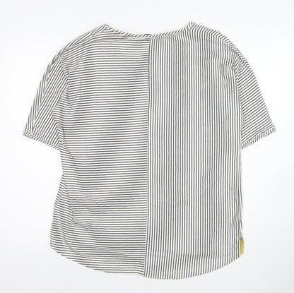 Zia Vzia Women's Black Striped T-Shirt, Size L