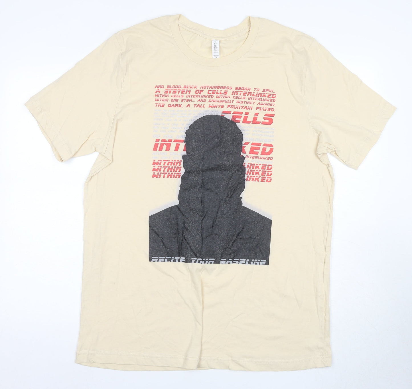 Mens UK Size XL Bella + Canvas Beige  T-Shirt