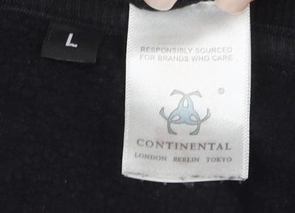 Mens UK Size L Continental Black Pullover Sweatshirt