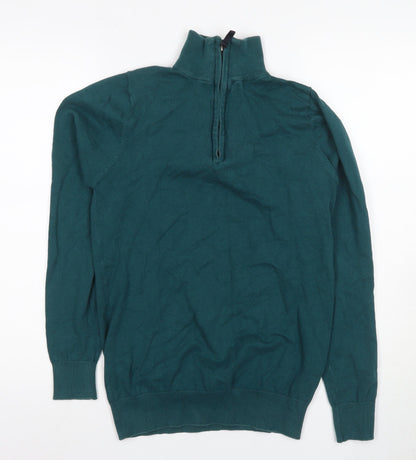 Kronstadt Men's Green Long Sleeve High Neck T-Shirt - Size S