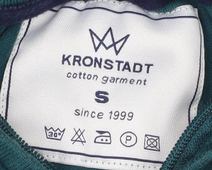 Kronstadt Men's Green Long Sleeve High Neck T-Shirt - Size S
