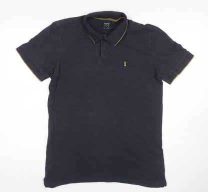 Next Men's Black Polo Shirt M Collared Short Sleeve