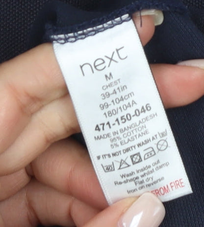 Next Men's Black Polo Shirt M Collared Short Sleeve