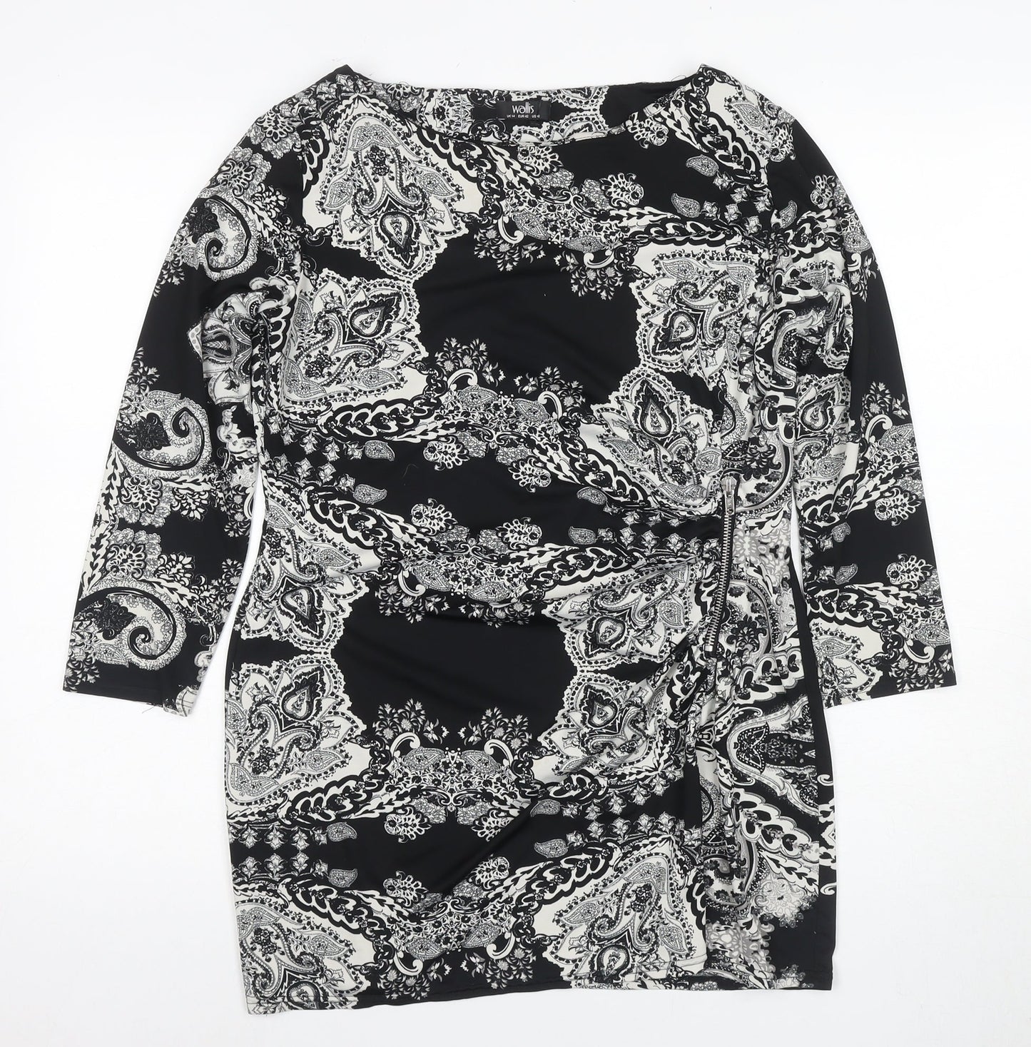 Womens UK Size 14 Wallis Black Tunic Blouse