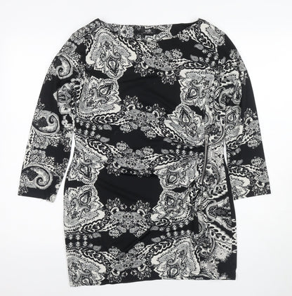 Womens UK Size 14 Wallis Black Tunic Blouse