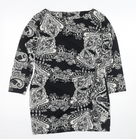 Womens UK Size 14 Wallis Black Tunic Blouse