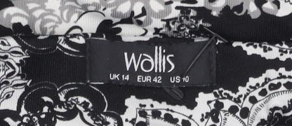 Womens UK Size 14 Wallis Black Tunic Blouse