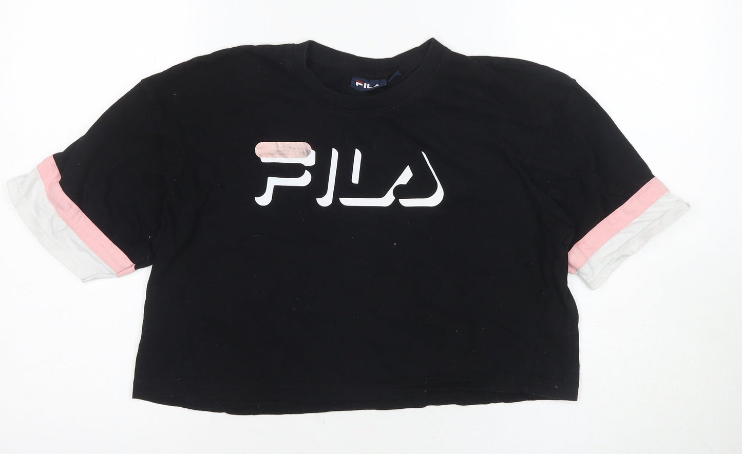 Womens UK Size S FILA Black Cropped T-Shirt
