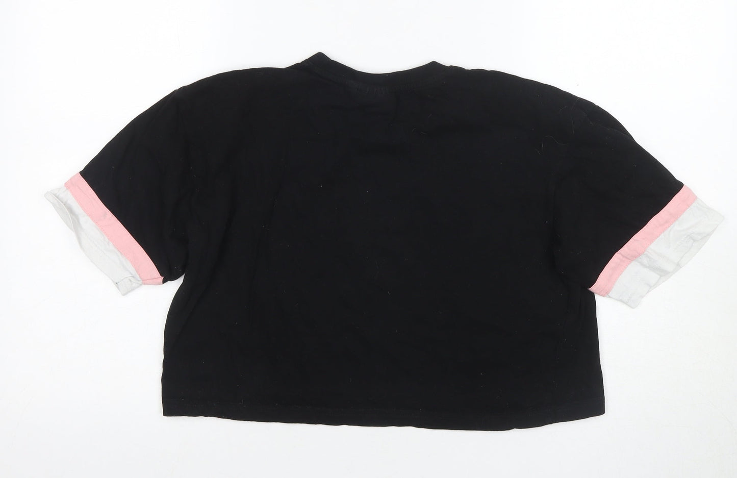 Womens UK Size S FILA Black Cropped T-Shirt