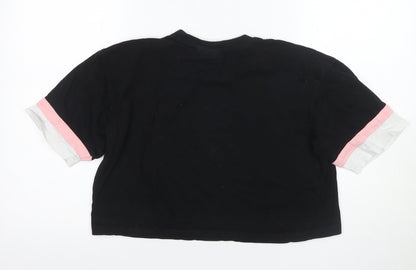 Womens UK Size S FILA Black Cropped T-Shirt