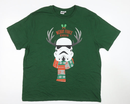 Star Wars Men's Green Christmas Stormtrooper T-Shirt 2XL