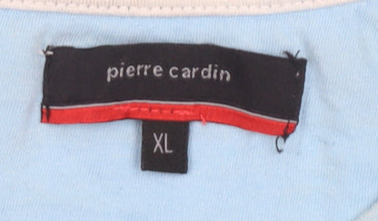 Pierre Cardin Men's Blue Striped Sleeveless T-Shirt, XL