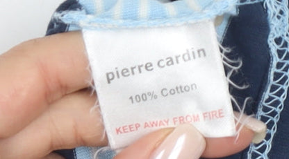 Pierre Cardin Men's Blue Striped Sleeveless T-Shirt, XL