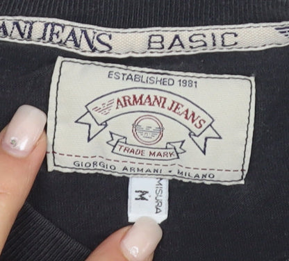 Mens UK Size M Armani Jeans Black  T-Shirt