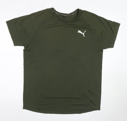 Puma Men's Green XL T-Shirt with Logo Accent