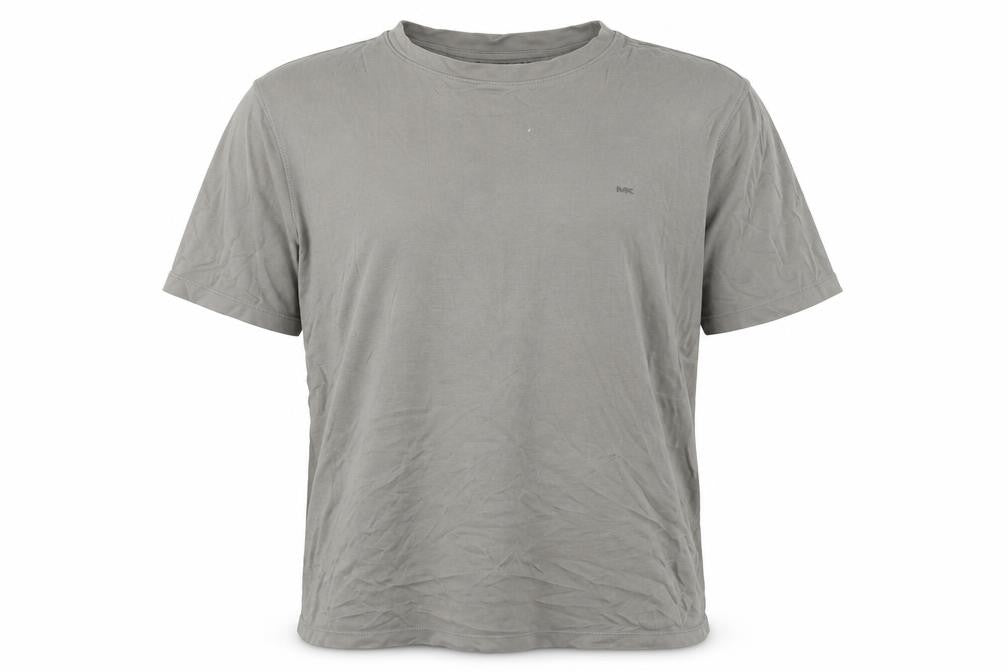 Front view of Michael Kors Men's Grey L T-Shirt with Logo