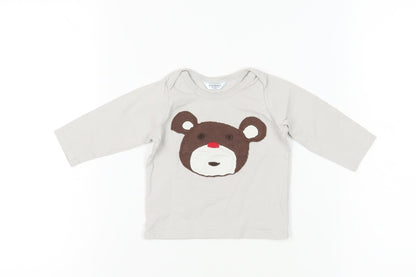 Baby Boden Unisex Grey Animal Print Long Sleeve T-Shirt