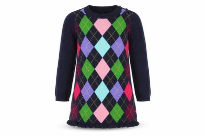 Gap Girls Multicoloured Argyle Knit Dress 4 Years