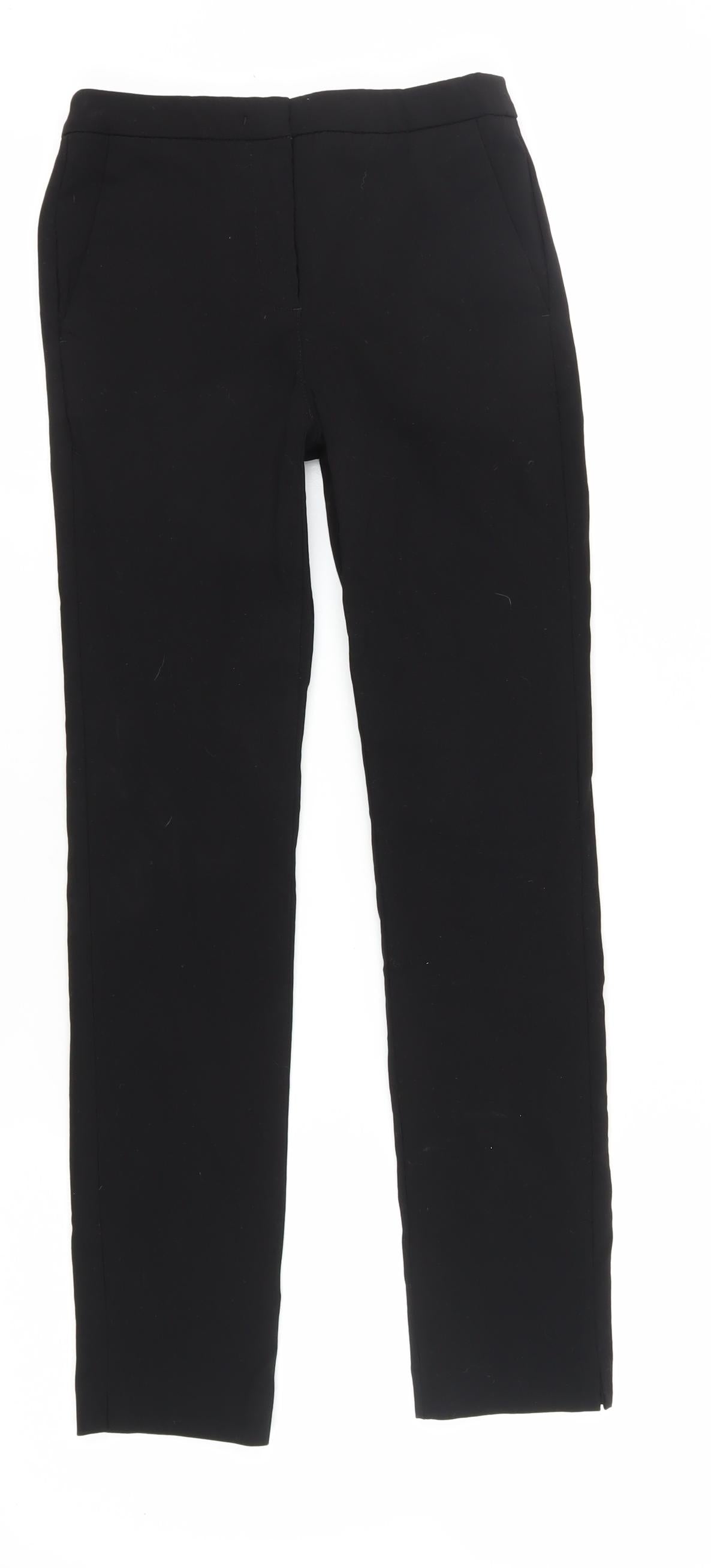 Womens UK Size 6 MNG Regular Fit Straight Black Trousers