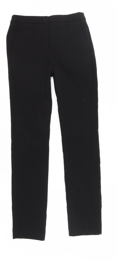 Womens UK Size 6 MNG Regular Fit Straight Black Trousers