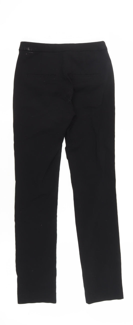 Womens UK Size 6 MNG Regular Fit Straight Black Trousers