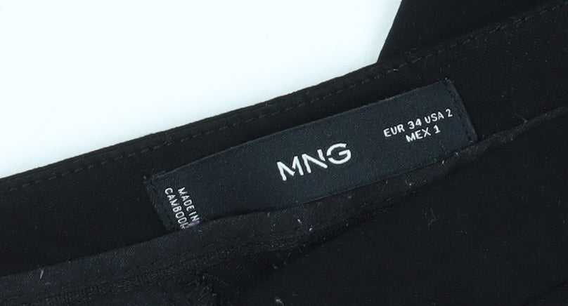 Womens UK Size 6 MNG Regular Fit Straight Black Trousers