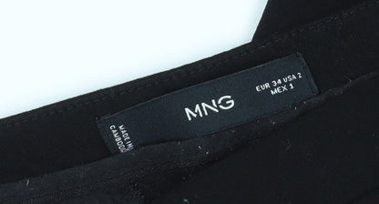 Womens UK Size 6 MNG Regular Fit Straight Black Trousers