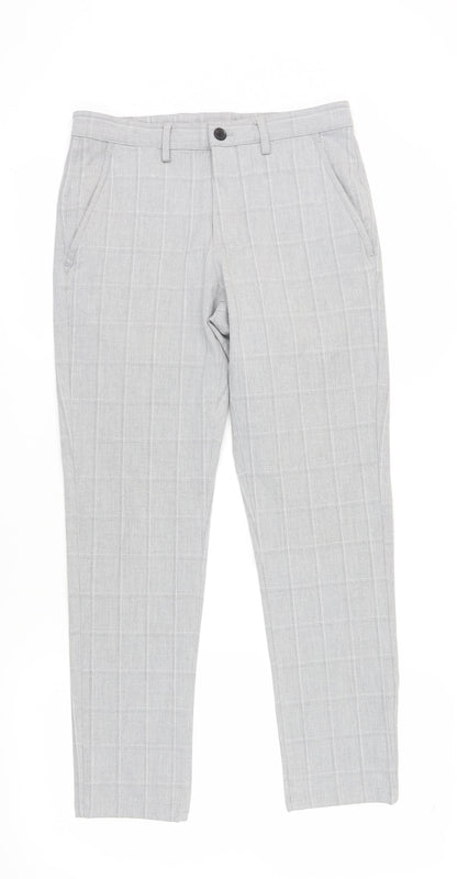 Womens UK Size 8 Zara Regular Fit Chino Grey Trousers