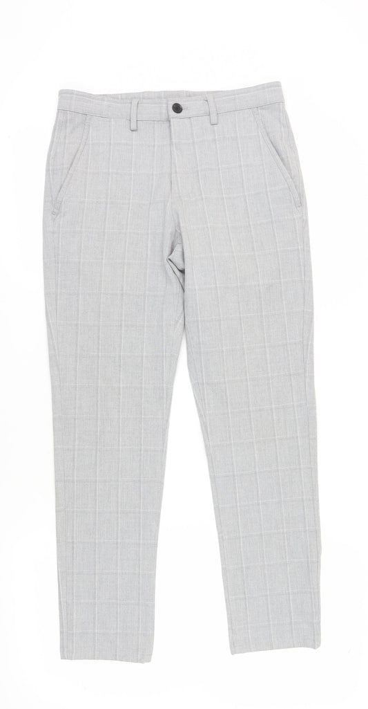 Womens UK Size 8 Zara Regular Fit Chino Grey Trousers