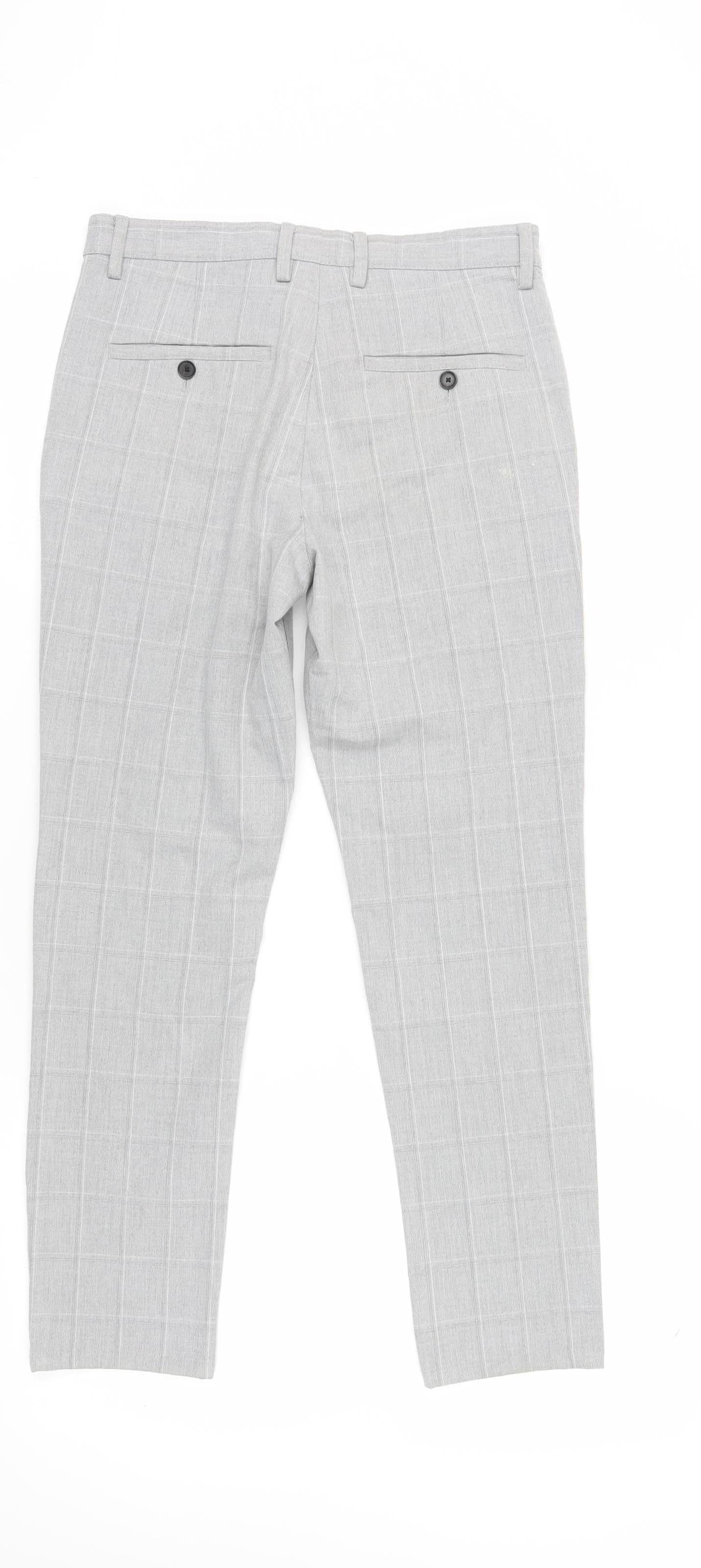 Womens UK Size 8 Zara Regular Fit Chino Grey Trousers