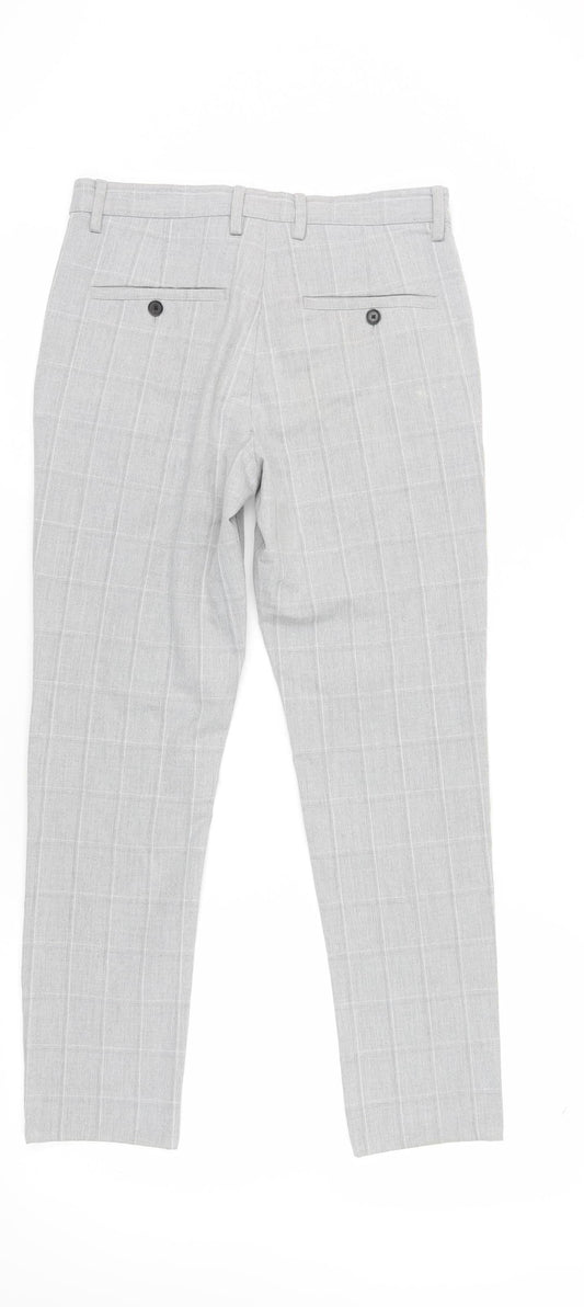 Womens UK Size 8 Zara Regular Fit Chino Grey Trousers