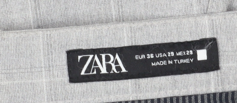 Womens UK Size 8 Zara Regular Fit Chino Grey Trousers