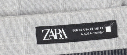 Womens UK Size 8 Zara Regular Fit Chino Grey Trousers