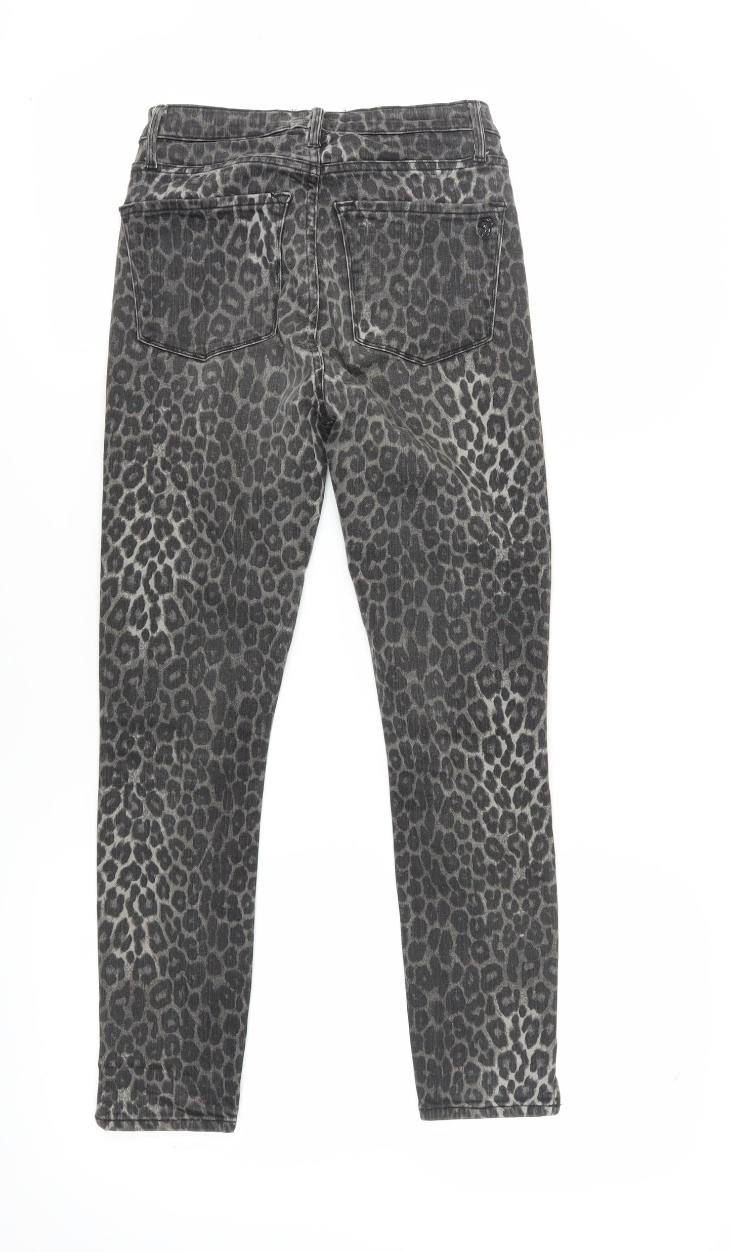 Black Orchid Women's Grey Skinny Jeans 25 - Animal Print Style