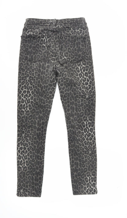 Black Orchid Women's Grey Skinny Jeans 25 - Animal Print Style