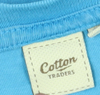 Mens UK Size L Cotton Traders Blue  T-Shirt
