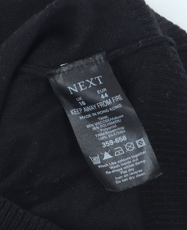 Womens UK Size 16 NEXT Black Basic Tank