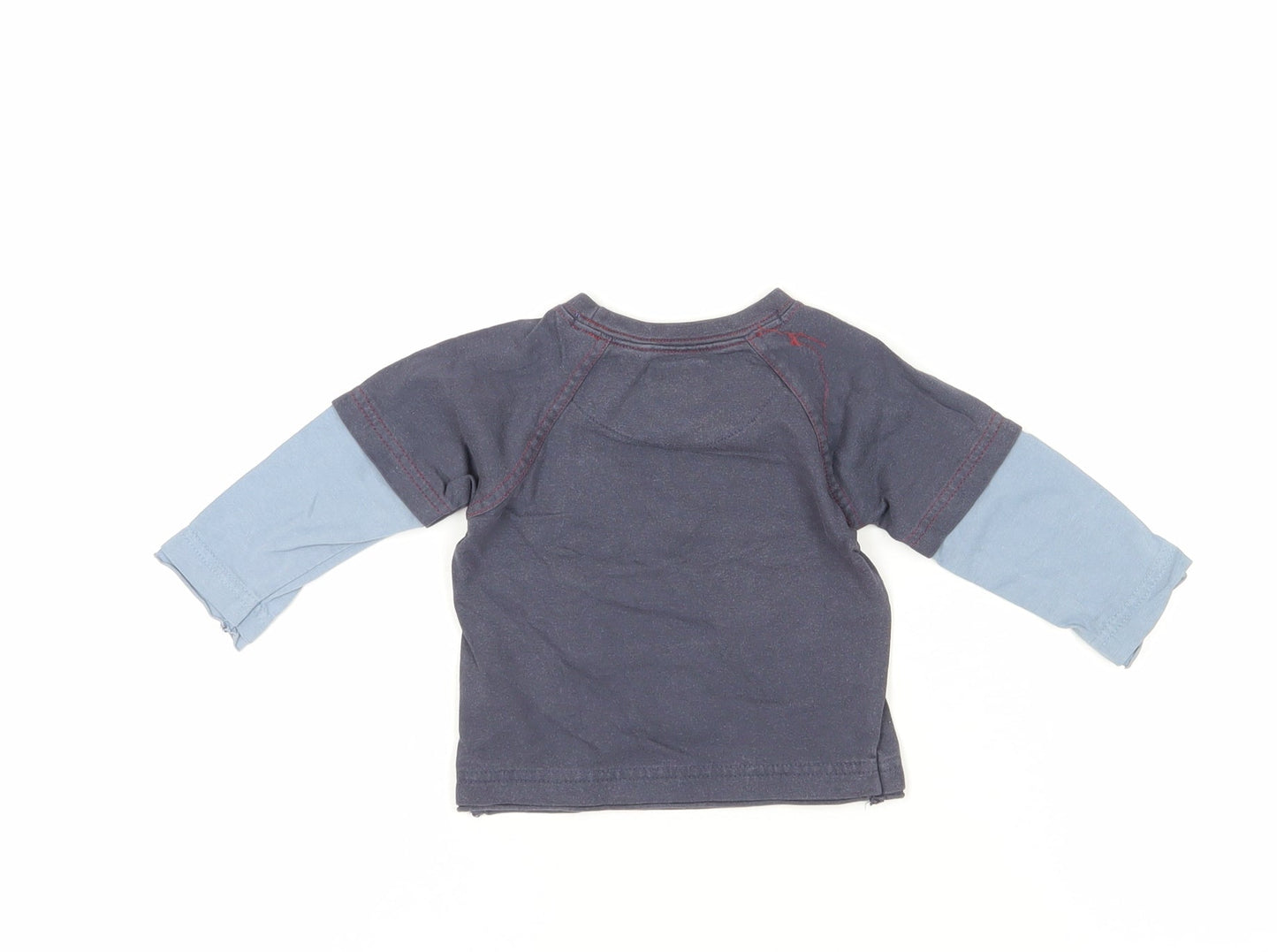 Monsoon Blue Graphic T-Shirt, Unisex 3-6 Months, Long Sleeve