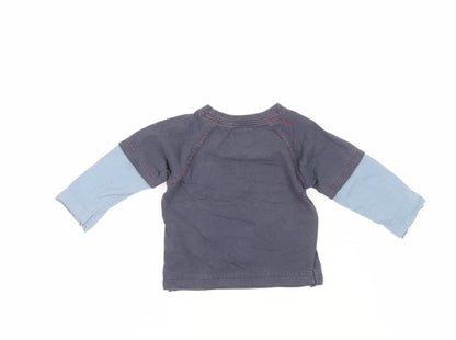 Monsoon Blue Graphic T-Shirt, Unisex 3-6 Months, Long Sleeve