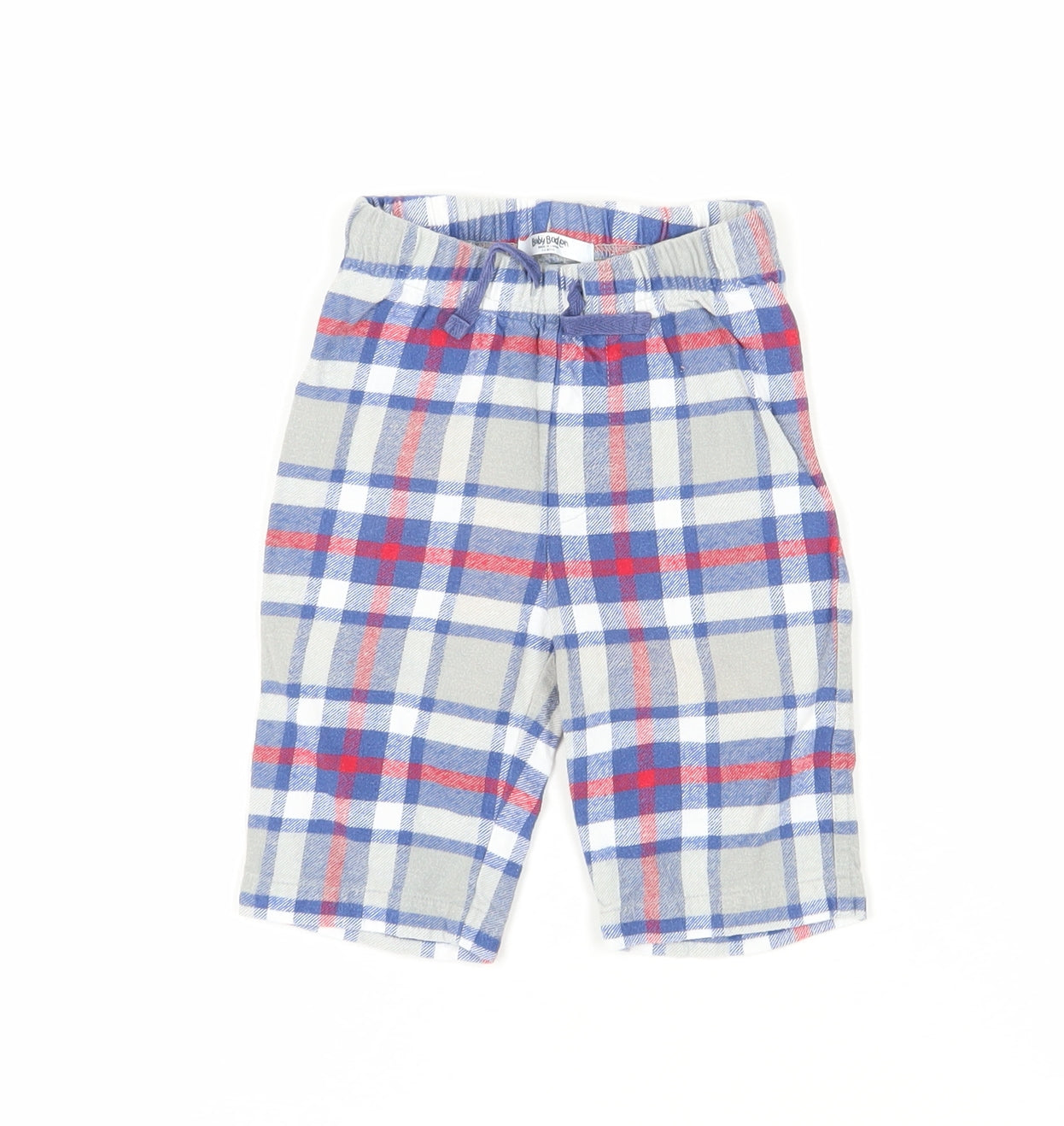 Baby Boden Unisex Plaid Cotton Shorts - Size 36 Months