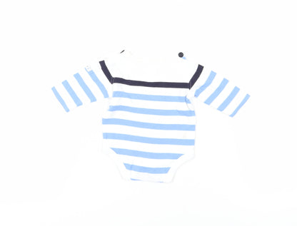 GAP Unisex Baby Blue Striped Babygrow 0-3 Months Cotton