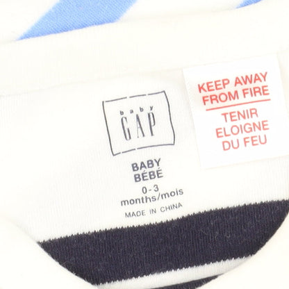 GAP Unisex Baby Blue Striped Babygrow 0-3 Months Cotton