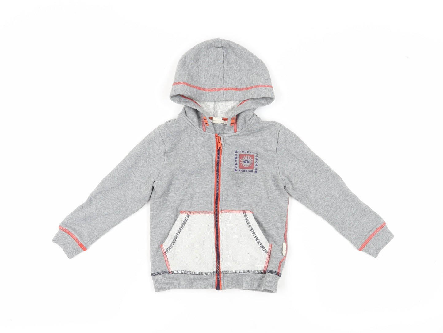 White Stuff Grey Girls' Hoodie, 3-4 Years, Full Zip, Nature Print