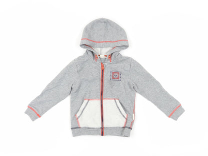 White Stuff Grey Girls' Hoodie, 3-4 Years, Full Zip, Nature Print