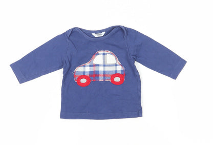 Baby Boden Unisex Blue T-Shirt, 3-6 Months, Graphic Car Print