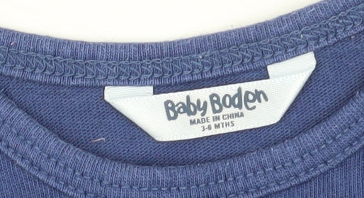 Baby Boden Unisex Blue T-Shirt, 3-6 Months, Graphic Car Print
