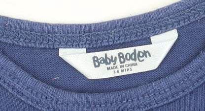 Baby Boden Unisex Blue T-Shirt, 3-6 Months, Graphic Car Print